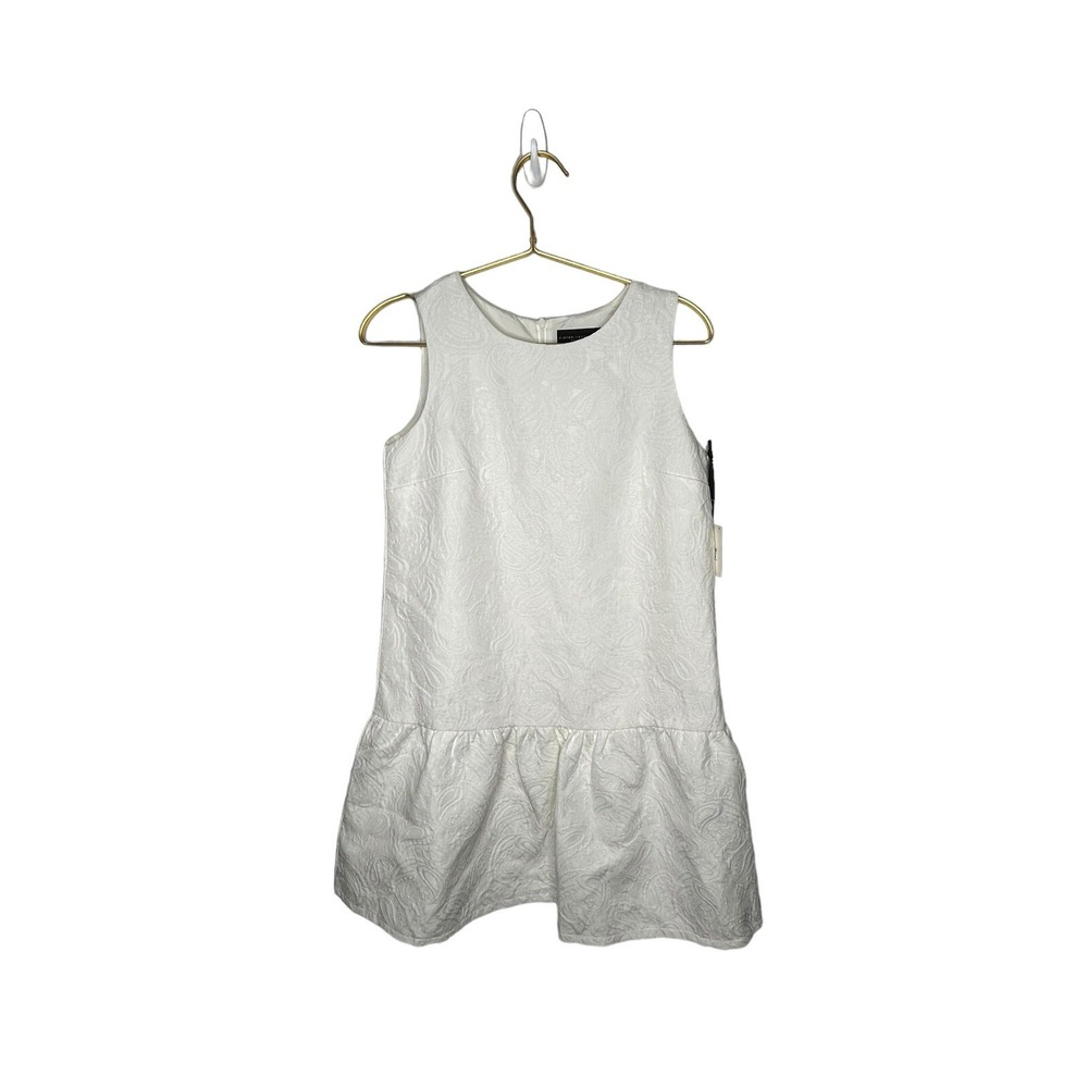 Victoria Beckham x Target Women's XL NWT White Jacquard Sleeveless Peplum Dress